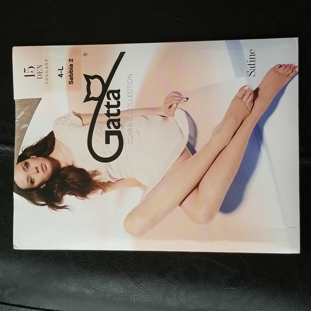 Gatta tights. Size 4-L. Open-toe. Light beige.